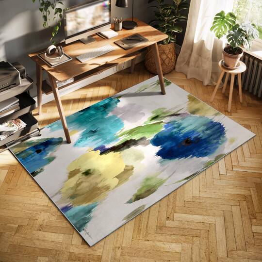 Empire Art Direct 5ft. x 7.5ft. Abstract Flower I Washable Area Rug